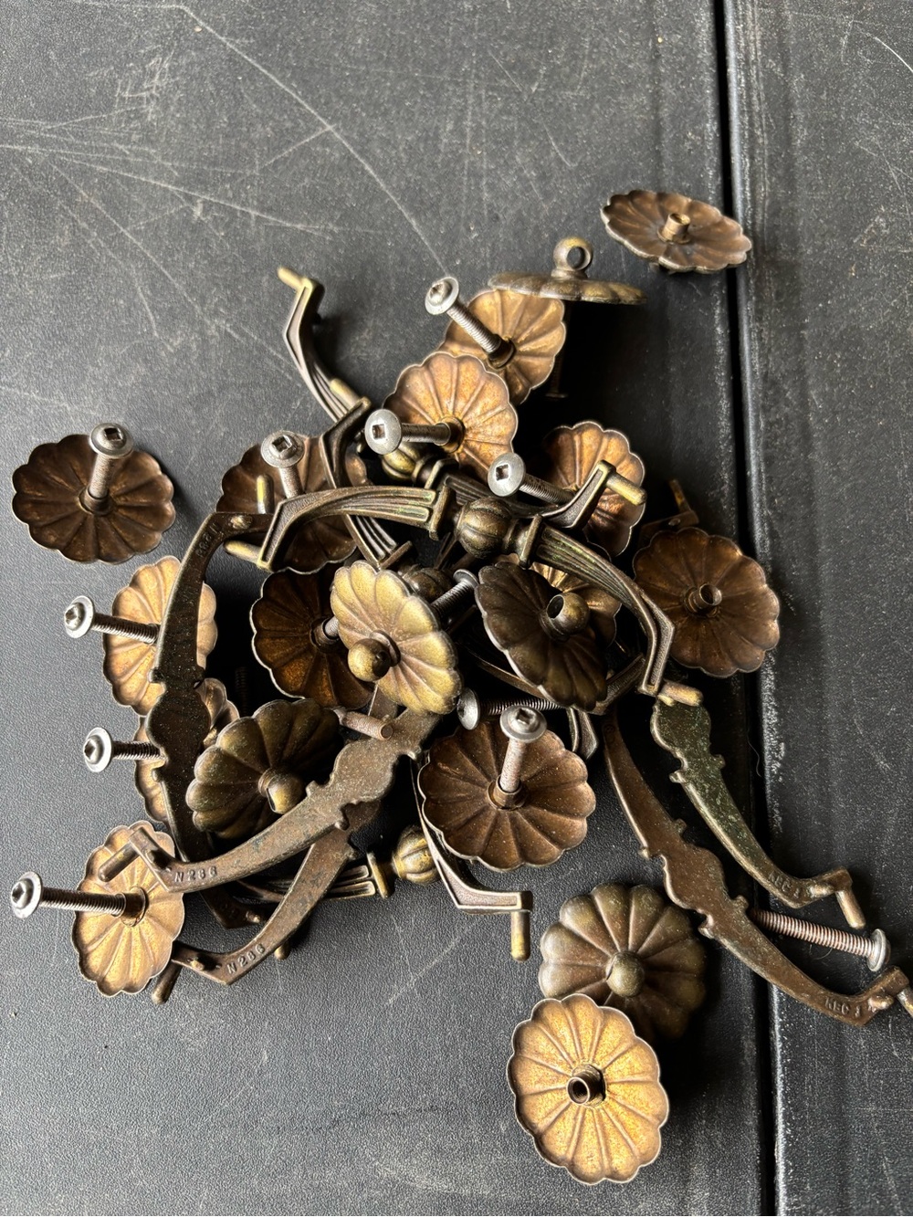 10 vintage cabinet pulls